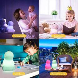 BPA Free Silicone Night Light for Baby Kids Nursery LED Light Dinasour Toy