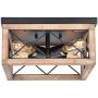 Eyassi Flush Mount Ceiling Lights Fixtures, Farmhouse 4-Light Wooden Close to Ceiling Lighting Black Ceiling Lamp for Kitchen Island Living Room Bedroom Hallway Laundry Entryway