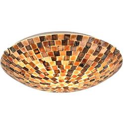 Artzone Handcrafted Tiffany Light Fixtures Ceiling, Tiffany Lamp Ceiling, Stained Glass Ceiling Light for Foyer, Living Room, Dining Room, Bedroom, Bathroom - 16'' Natural Shell Lampshade