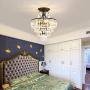 Black Crystal Chandelier Semi Flush Mount Ceiling Light Fixture 5 -Lights for Living Room Breakfast Room Dining Room Bedroom