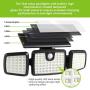 Solar Lights Outdoor,Dimunt 120 LED Wireless Led Solar Motion Sensor Lights Outdoor, 3 Heads 270. Wide Angle with 3 Lighting Modes, IP65 Waterproof Solar Security Lights for Front Door Yard Garage
