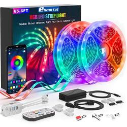 Led Strip Lights 65.6 Feet, ehomful Ultra Long App Control Led Light Strip with Remote,Led Lights for Bedroom,Music Color Changing for Room,Home and Kitchen