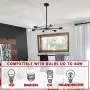 LUVISI 6 Lights Black Chandlers,Sputnik Chandeliers Vintage Mid-Century Ceiling Light Fixture,Industrial Hanging Lamps for Dining Room Bedroom Kitchen Living Room Foyer Hallway