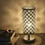 Tomshine Crystal Table Lamps Silver Bedside Nightstand Lamp Desk Lamp for Living Room Bedroom Decorative Dining Room Kitchen Table Lamps
