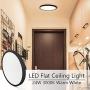 LED Ceiling Light, Black Flush Mount Fixture 12 Inch 24W Warm White Flat Modern Ceiling Lighting, 3200LM 240W Equivalent Ceiling Lamp for Bedroom, Bathroom, Kitchen, Hallway, .etc.