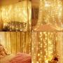slashome LED Curtain Lights, 19.8x9.8ft, 600 LED, 8 Modes Plug in Curtain Lights, Wall Window String Lights for Indoor Outdoor Christmas Party Wedding Backdrop Patio Décor Garden Bedroom Decorations