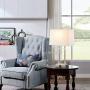 Unique Silver Crystal Table Lamp with Dual USB Ports Metal Base for Bedside Night Stand Table Top, White Shade Modern Living Room Lamps for End Tables Bedrooms Nightstand Bed Side