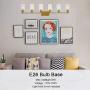 MELUCEE 6-Light Modern Bathroom Vanity Light Fixtures Brass Finish, Indoor Contemporary Wall Lights with Glass Shade for Bedroom Foyer Hallway