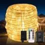 ECOWHO LED Rope Lights, Christmas Lights IP67 Waterproof LED Outdoor Lighting, Connectable Extend to 60m Low Voltage 24v String Lights Plug in Tube for Gazebo Deck Patio Pool Camp Bedroom Path Indoor