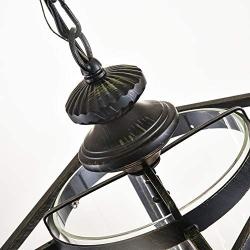 Maxax Modern Glass Chandeliers 3 Lights Farmhouse Hanging Pendant Light, Antique Black with Clear Glass Shade for Kitchen Island Dining Room