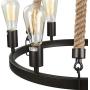 LNC Farmhouse Chandeliers Rustic Round Wagon Wheel 6-Light Fixture with Rope for Dining & Living Room, Bedroom and Foyer