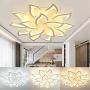 Modern LED Ceiling Light Dimmable Light Fixture Lotus Flower Petal Ceiling Lamp with Remote Control Flush Mount Chandelier for Bedroom Dining Room Kitchen (Number of Lights: 5+10)