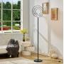 Modern LED Floor Lamp for Living Room, Art Studio, Bedrooms Office Floor Lamps Daylight with Bright Ring Sunlight Lighting Contemporary Globe Tall Lamp Standing Light Black Torchiere Pole Circle Lamp