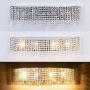 Luenfat Crystal Bathroom Vanity Lights, Glam Crystal Wall Scones Lighting Fixture for Living Dining Room, 24'' Wide,4-Lights, Linear Stainless Steel Wall Chandelier with Sparking Clear Crystal Fittings