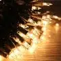 LIDORE Super Bright Clear Mini Christmas Tree Lights. Gift for Decoration. End to End Connection. 100 Count Bulbs on Brown Wire