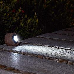 Solar Rock Lights, Solar Powered Garden Stone Rock Lights, LED Solar Waterproof Light for Patio, Garden, Backyard Pathway Driveway Landscape Rock