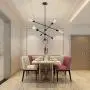 Sivilynus Modern Sputnik Chandelier Light Fixture 6 Lights Black Farmhouse Ceiling Hanging Mid Century Pendant Light for Dining Room Foyer Kitchen Island