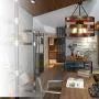 PUZHI HOME Farmhouse Chandeliers 5 Lights Kitchen Island Pendant Lighting Fixture Circular Wood Chandeliers Industrial Metal Retro Pendant Lights for Dining Room Kitchen