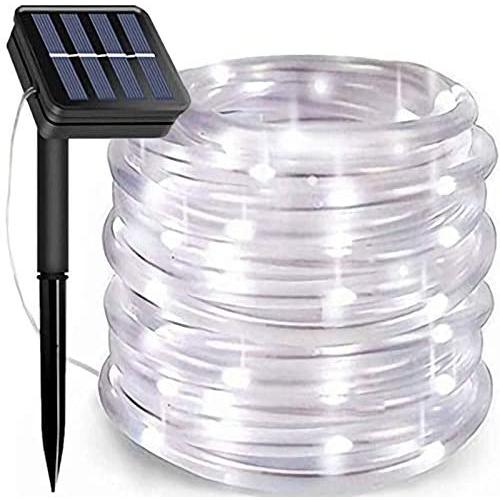 Solar Rope Lights, 66 Feet 200 LED 8 Modes Solar Rope String Lights Outdoor Fairy Lights Rope Waterproof Tube Lights with Solar Panel for Outdoor Indoor Home Decoration Garden Patio Parties