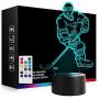 [ 7 Colors/3 Working Modes/Timer Function] Ice Hockey Player Night Light for Kids, Dimmable Remote &Touch Control Night Lights LED Bedside Lamp for Hockey Lovers Fans