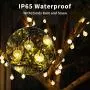 29.5Ft 50 LED Bulbs Diameter 1.7cm Solar String Lights Waterproof Globe Bulbs 8 Modes Decorative Lighting Fairy Lights for Christmas Decoration, Garden, Porch, Patio, Gazebo, Bistro, Xmas Lights