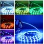 Tingkam 39.4 ft 12 M Non-Waterproof 5050 SMD RGB LED Flexible Strip Light Black PCB Board Color Changing Decoration Lighting 300 LEDs Kit + 20 Key Remote Controller