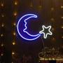 15'' LED Moon Star Shaped Neon Signs Decor Wall Decor Art Sign Light for Home Decoration, Bedroom, Lounge, Office, Wedding, Christmas Party Operated by USB