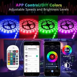 Starstrips LED Strip Lights16.4ft WiFi 5050 with Smart RF Remote Music Sync Phone App Control Work with Alexa Google Home Waterproof IP 65 Rope Lights for Bedroom Kitchen Party Decoration (ST004B)