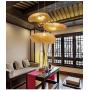 Pendant Lighting for Kitchen Island, XINDAR Modern Twist Hanging Light Kit Bamboo 1 Light Dining Room Pendant Lamp in Beige (23.5 inch)