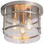 KDG 3-Light Flush Mount Ceiling Light Fixture,Adjustable,Clear Seeded Glass Shade,Silver Modern Industry Ceiling Light for Kitchen Bedroom Living Room Hallway Dining Room Bathroom