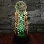 HIPIYA Dream Catcher LED 3D Illusion USB Night Light Dreamcatcher Lamp Festival Present Birthday Gift for Baby Boy Girl Kid Old Parent Mother Nursery Bedroom Decoration Room Home Decor (Dream)