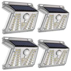 POSHIGE Sloar Lights Outdoor, 33 LEDs Super Bright Security Lights with 4 Lighting Modes, Waterproof Solar Motion Sensor Lighting for Front Door, Yard, Garage, Deck(4 Pack)