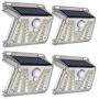 POSHIGE Sloar Lights Outdoor, 33 LEDs Super Bright Security Lights with 4 Lighting Modes, Waterproof Solar Motion Sensor Lighting for Front Door, Yard, Garage, Deck(4 Pack)