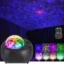 LUNSY Starry Night Light Projector 3 in 1, Built-in Music Speaker, LED Nebula Cloud/Moving Ocean Wave Projector for Bedroom Birthday Ambiance Party