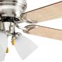 Prominence Home 50863 Whitley Hugger Ceiling Fan with 3 Light Fixture, 42'' LED Indoor Low-Profile/Flush-mount, Satin Nickel