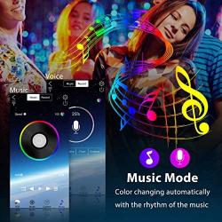 Led Strip Lights, 65.6ft Smart RGB 5050 SMD Led Light Strips Music Sync 600LEDs Color Changing Strip Light Bluetooth APP Control with 40-Key Remote for Bedroom Room Kictchen Home TV