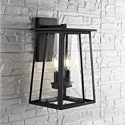 Safavieh PLT4005A Velza 2-Light Black Wall (LED Bulb Included) Outdoor Lantern