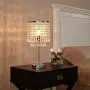 Popity home Elegant Decorative Chrome Living Room Bedside Crystal Table Lamp,Desk Lamp with Crystal Shade for Bedroom Living Room Coffee Table Bookcase