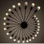 LITFAD Black Industrial Style Pendant Light 26 Light 26 Tier LED Chandelier Vintage Iron Metal Ceiling Hanging Light for Dining Room Restaurant Bar Cafe