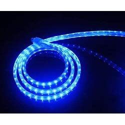 CBConcept UL Listed, 20 Feet, 2100 Lumen, Blue, Dimmable, 110-120V AC Flexible Flat LED Strip Rope Light, 360 Units 3528 SMD LEDs, Indoor Outdoor Use, Accessories Included, Ready to use