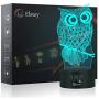 Owl 3D Illusion Lamp, Elstey 7 Color Changing Touch Table Desk LED Night Light Great Kids Gifts Home Decoration
