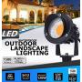 SUNVIE 15W Landscape Lighting LED Spotlight Outdoor 120V AC Waterproof Landscape Lights Spot Lights for Yard with Spiked Stake Warm White Flag Lights Garden Decorative Lamp with US 3-Plug in (2 Pack)