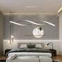 TFCFL Modern LED Pendant Lighting, 47 Inch Contemporary Wave Shape Chandeliers Hanging Light Fixture for Dining Room Kitchen Island Table (Gray)