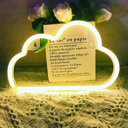 Protecu Cloud Light Neon Sign, LED Signs for Bedroom Neon Signs for Wall Decor, Neon Lights Light Up Signs for Kids Living Room, Birthday, Wedding Party, Christmas, New Year Home Decor (Warm White)