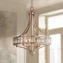 Antique Soft Silver Chandelier 24'' Wide Crystal Glass 4-Light Fixture for Dining Room House Foyer Kitchen Island Entryway Bedroom Living Room - Vienna Full Spectrum