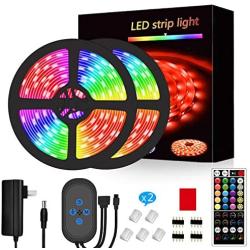 Music Sync Led Strip Lights,32.8ft Color Changing Led Lights with Remote 16 Colors 8 Modes,Flexible 5050 RGB LED Rope Light Kit for Bedroom,Party,Decorative