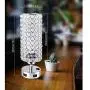 Focondot USB Crystal Table Lamp with Press Switch,Stylish Nightstand Lamps with Dual USB Charging Port,Silver Bedside Lamp Perfect for Bedroom Living Room Office Guest Room(Set of 2)