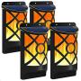 Solar Flame Light 4 PCs Solar Flame Lights Set Upgraded Waterproof Landscape Garden Pathway Light with Dancing Flickering Flames Auto On/Off Dusk to Dawn Outdoor Fence Lights for Yard Decoration