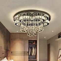 Modern Crystal Ceiling Light Fixtures LED Dimming Chandelier Dimmer Lights for Dining Room Bedroom Living Room Kitchen