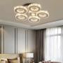 Modern Big Crystal Ceiling Light LED Chandelier Five Ring Pendant Light for Dinning Room Bedroom Kitchen(Warm White)